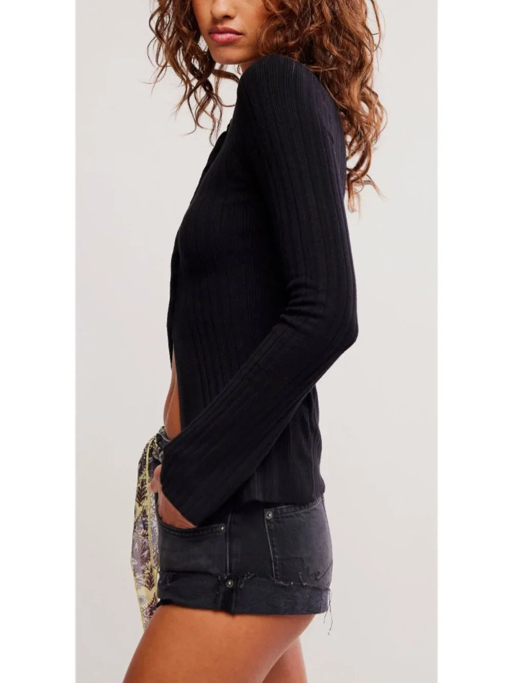 FREE PEOPLE East Side Cardigan / Black